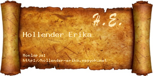 Hollender Erika névjegykártya